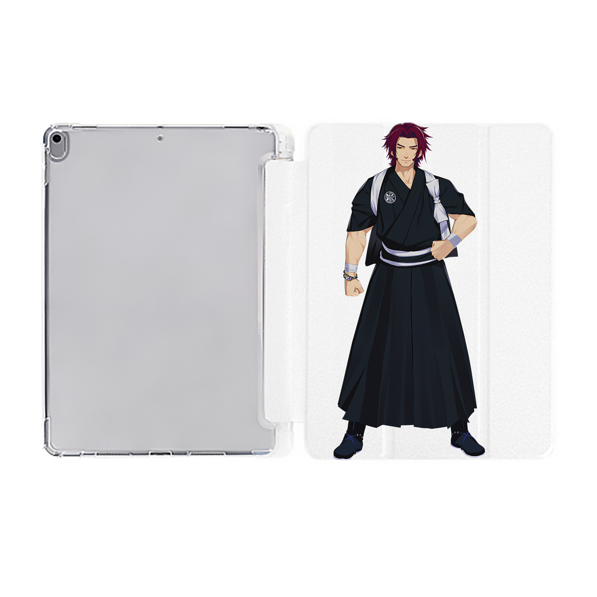 （画像用） 刀剣乱舞 Touken Ranbu IPad ケース ペン収納付き 三つ折りスタンド PUレザー×シリコン 対応機種9.5/10.5/10.9インチ